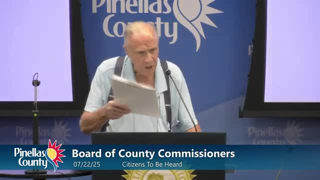 Speaker Urges Pinellas County to Adopt False Claims Ordinance for Whistleblower Protection
