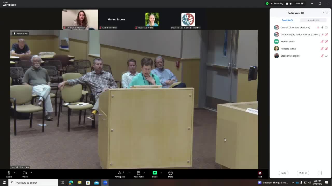 Monique Morin requests clarification on zoning criteria at subdivision meeting