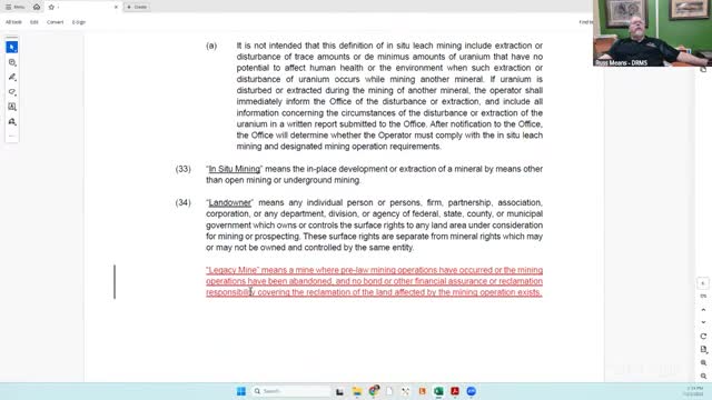 Mining Committee Defines Legacy Mines and Rare Earth Elements in New Legislation