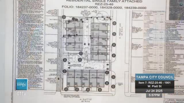 Tampa Planning Commission reviews Platt Street residential development for compliance with design standards