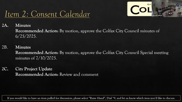 Colfax City Council Discusses Large Scale Event Planning Without Formal Decision