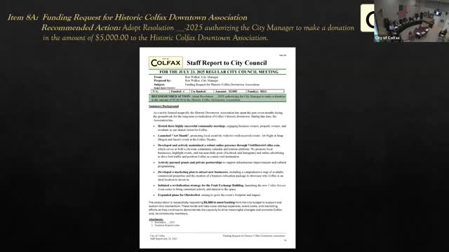 Colfax Council Plans Winterfest with Fireworks Amid Downtown Investment Discussions