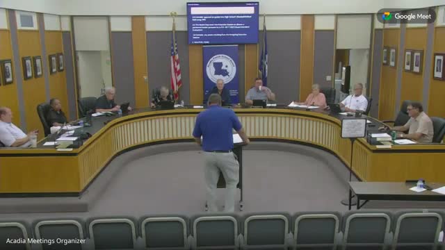 Acadia Parish board reviews 2025–26 budget showing $632,956 projected deficit; Crowley HVAC included