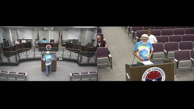 Resident asks Lawrence to post meeting video and fix ponding at Boy Scout Road