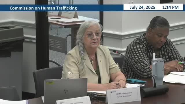 Dawn Sachs discusses More to Life's anti-human trafficking efforts at commission meeting