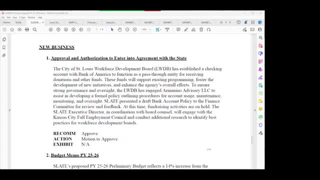 SLATE board approves state subaward agreement to receive WIOA funds