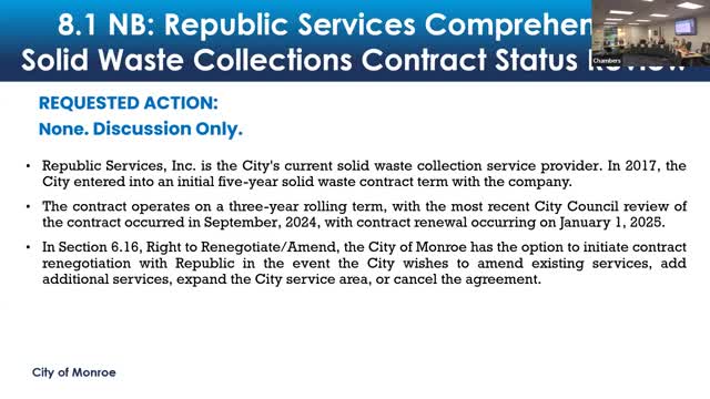 Monroe City Council demands accountability from Republic Services after garbage collection failure
