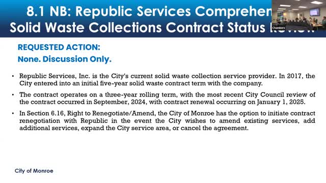 City Council Explores Alternatives to Republic Services Contract Amid Resident Concerns