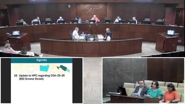 Staff reports no progress on 802 Green Street skylight repairs; permitting coordination needed