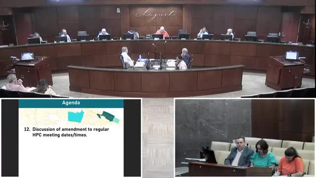 Commission debate over changing regular meeting time to 4 p.m.; no vote taken