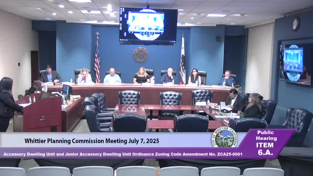 Planning commission recommends Whittier Council adopt ADU code updates to comply with new state laws