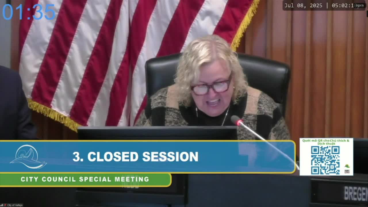 Vallejo council convenes special meeting to enter closed session on police labor talks, litigation