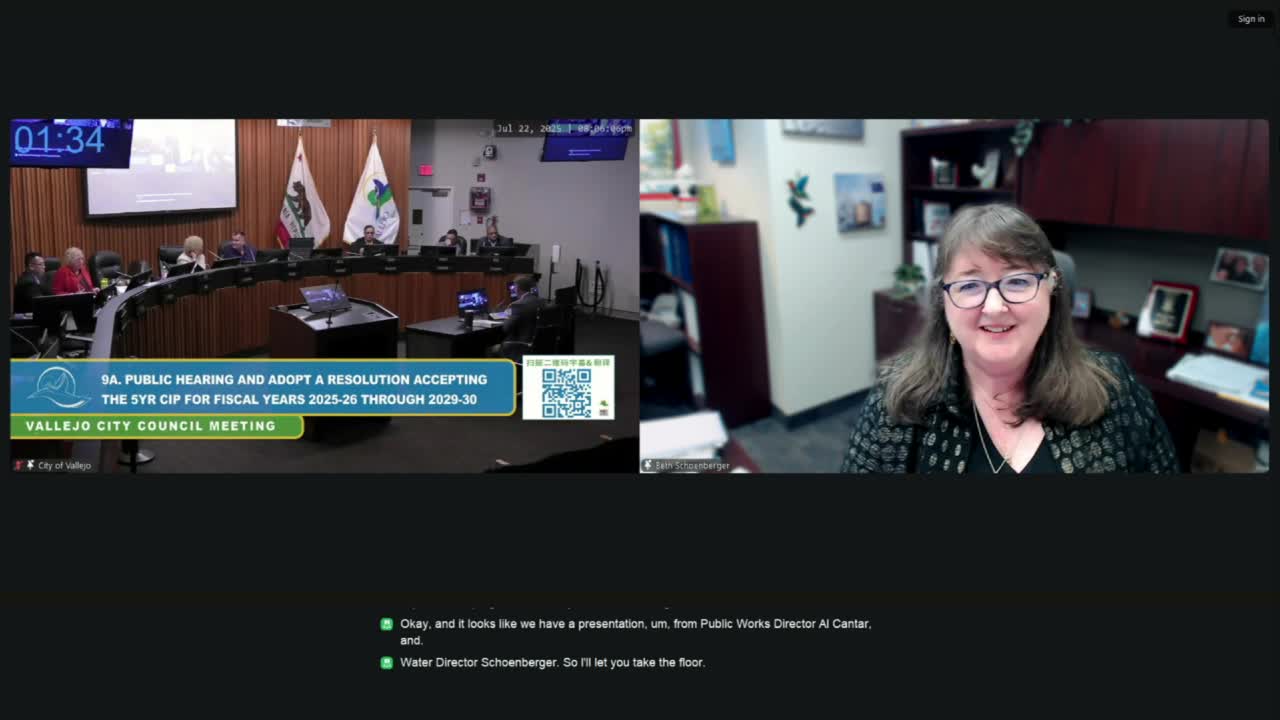 Vallejo council adopts five-year CIP; water department to prioritize SkyView tank replacement and meter upgrades