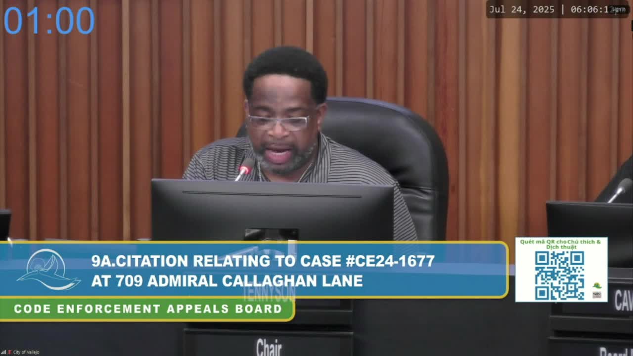 Vallejo board upholds second administrative citation for 709 Admiral Callahan Lane