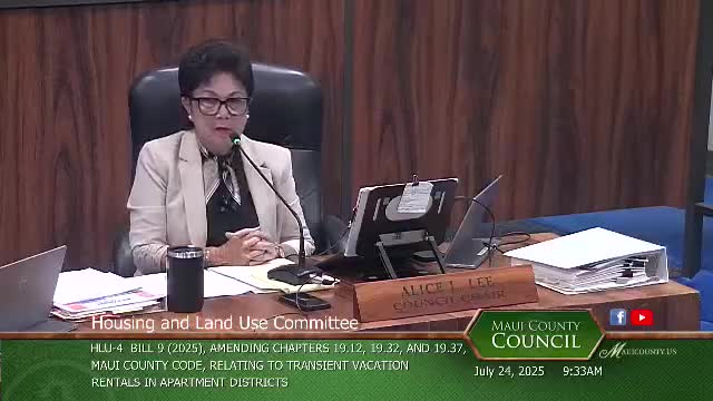 Maui County Council Reviews Amendments on Time Share Units and Vacation Rental Regulations