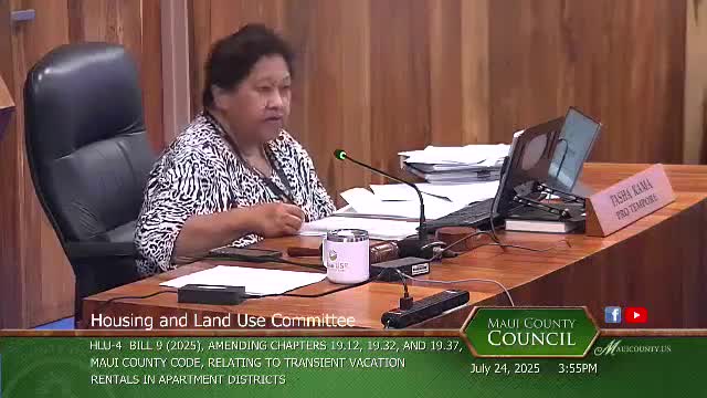 Maui County Council Advances Bill 9 for Housing and Zoning Changes