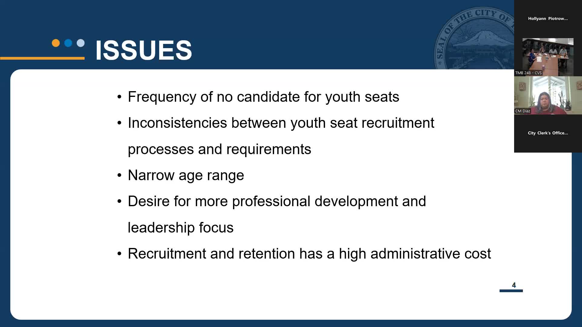 Council Member Rumbaugh proposes new youth leadership recruitment and term strategies