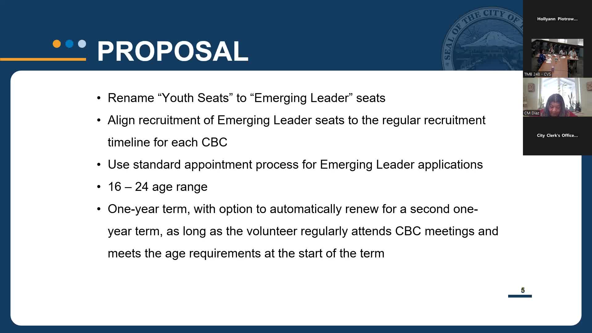 Council Member Rambaugh proposes streamlined youth commission reappointment process
