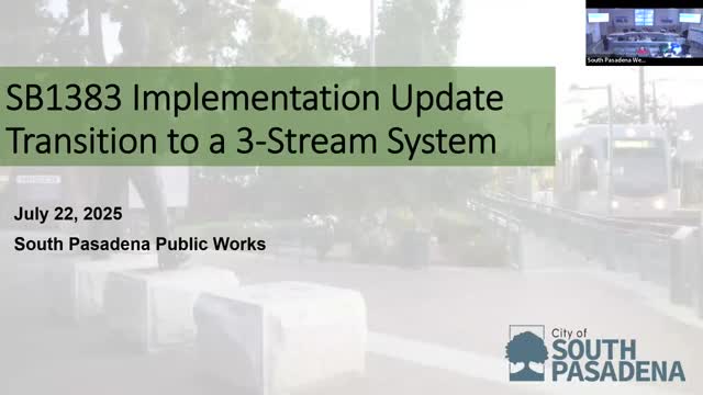 South Pasadena begins switch to 3‑stream collection under SB 1383; bulky pickup and rate changes announced