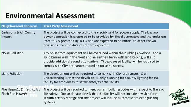 Engineering Firm Reports Data Center Will Meet Emission and Safety Standards