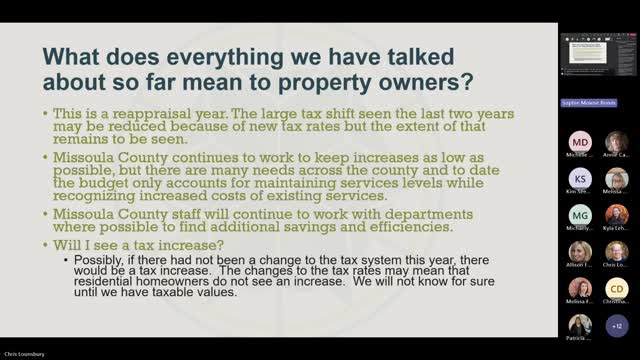 Missoula County Prepares for Property Tax Increases Affecting Homeowners