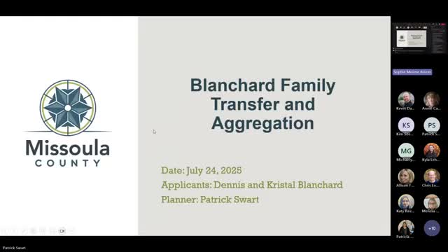 Missoula County approves two family-transfer subdivision exemptions in Whitetail Ridge and Lolo