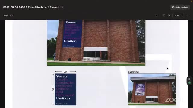 Board approves replacement sign on west wall of Blackmore Library at 2309 E. Main