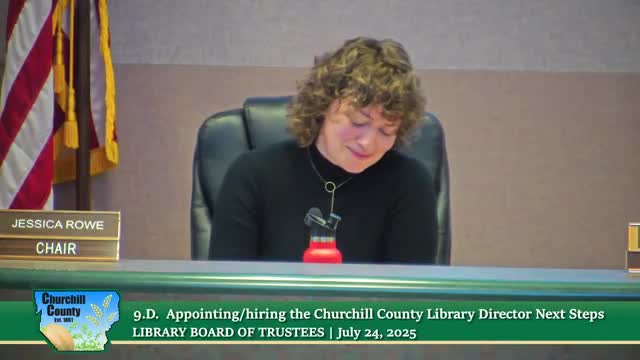 Library Board Approves Next Steps for Churchill County Library Director Appointment