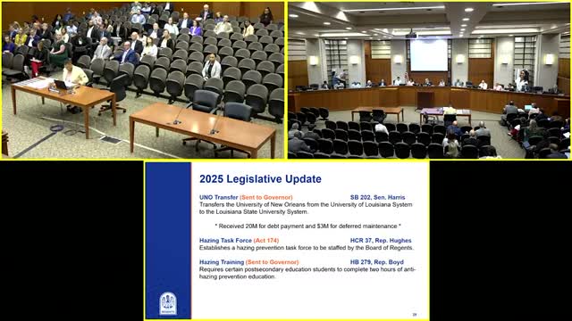 Louisiana Board of Regents reviews legislative session successes in higher education funding