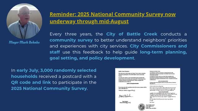 Battle Creek Begins 2025 National Community Survey to Gather Resident Feedback