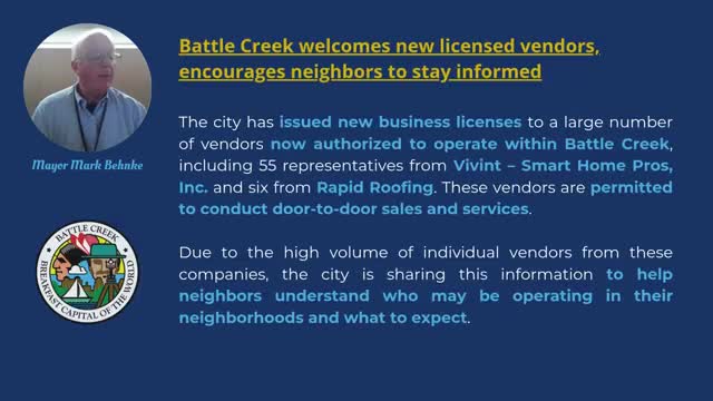 Battle Creek Issues Licenses to New Vendors and Launches Utility Pole Inspections