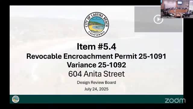 Laguna Beach Design Review Board Considers Variance for 604 Anita Street Deck Extension