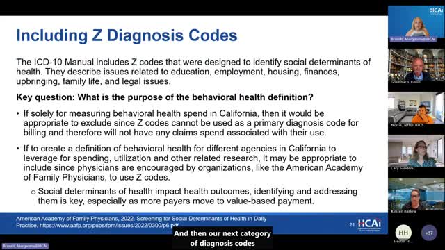 California Behavioral Health Panel Evaluates Inclusion of Z Codes for Social Determinants