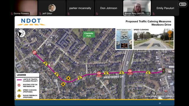 Traffic Engineers Propose Speed Cushions on Westborough Drive Between Charlotte and Robertson