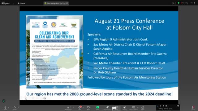 Sacramento Region Celebrates Attaining Ozone Air Quality Standards with EPA and Local Leaders