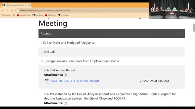 Richland County FFA tells school board it reached nearly half of high‑school students, won national titles