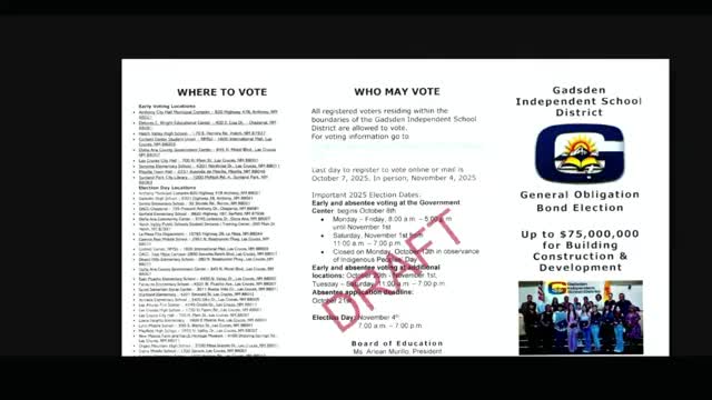 Gadsden ISD drafts $75 million bonding brochure; Chapel Middle rebuild and districtwide repairs top priorities