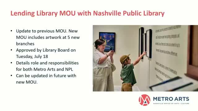 Metro Arts Commission approves Art Lending Library memorandum of understanding with Nashville Public Library