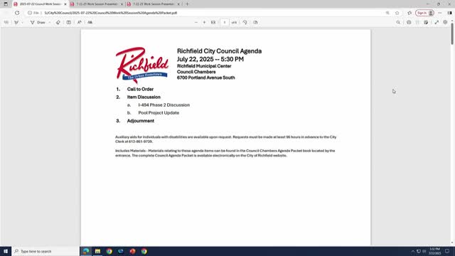MnDOT updates Richfield Council on I‑494 phase 2: noise, crossings and municipal consent timeline