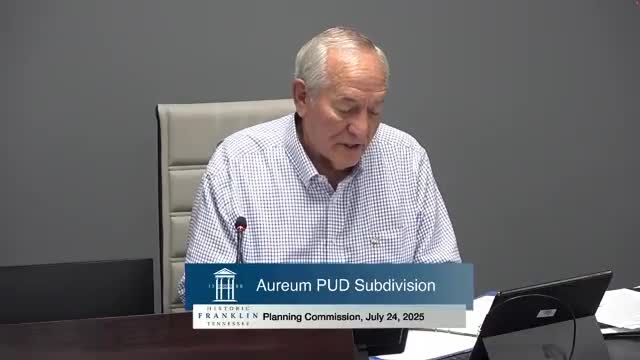 Franklin Planning Commission Approves Revised Orem PUD Development Plan with Major Changes