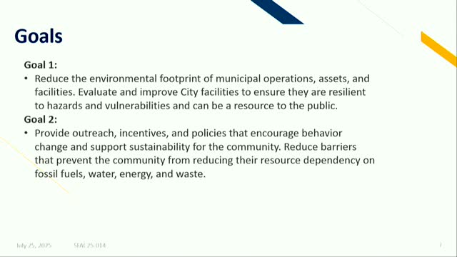 City Council Outlines Five-Year Sustainability Plan for Municipal and Community Operations
