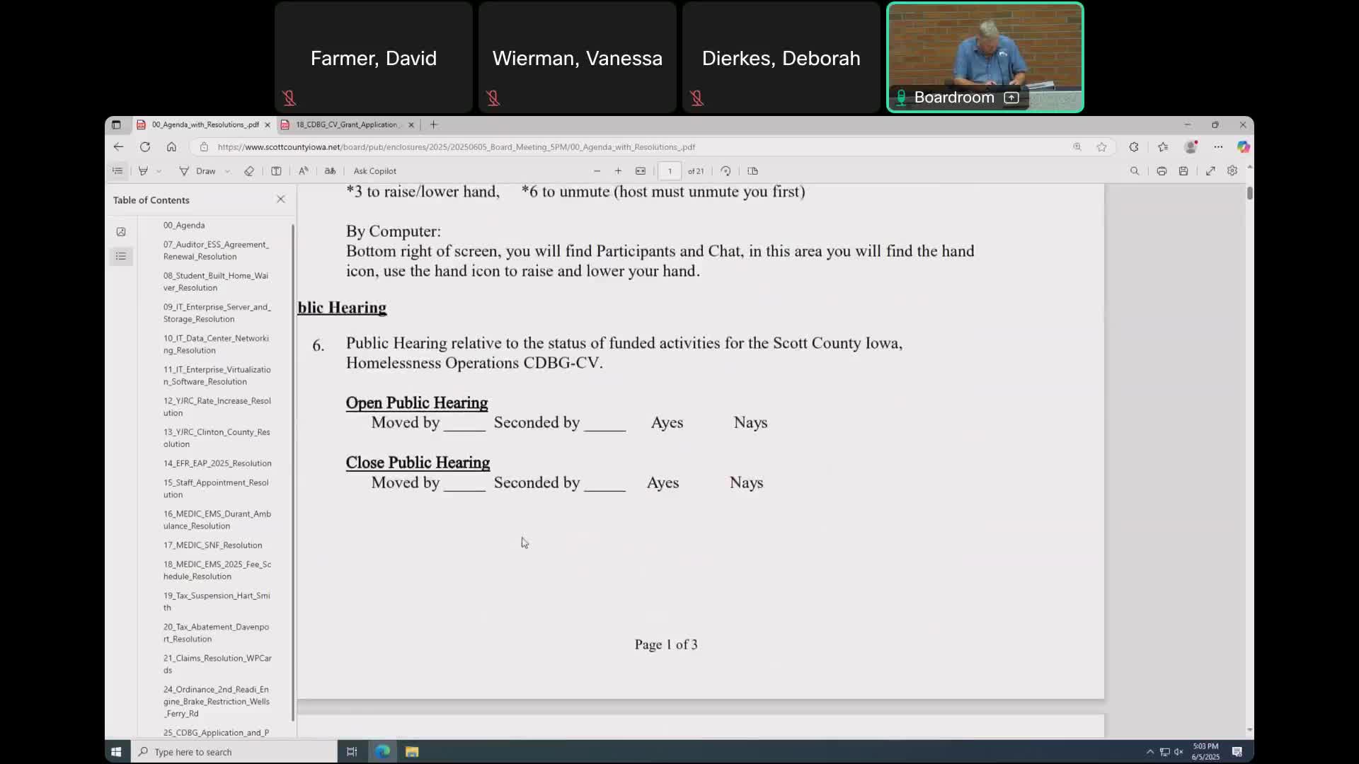 Scott County opens, closes public hearing and approves CDBG application for homelessness shelter funding