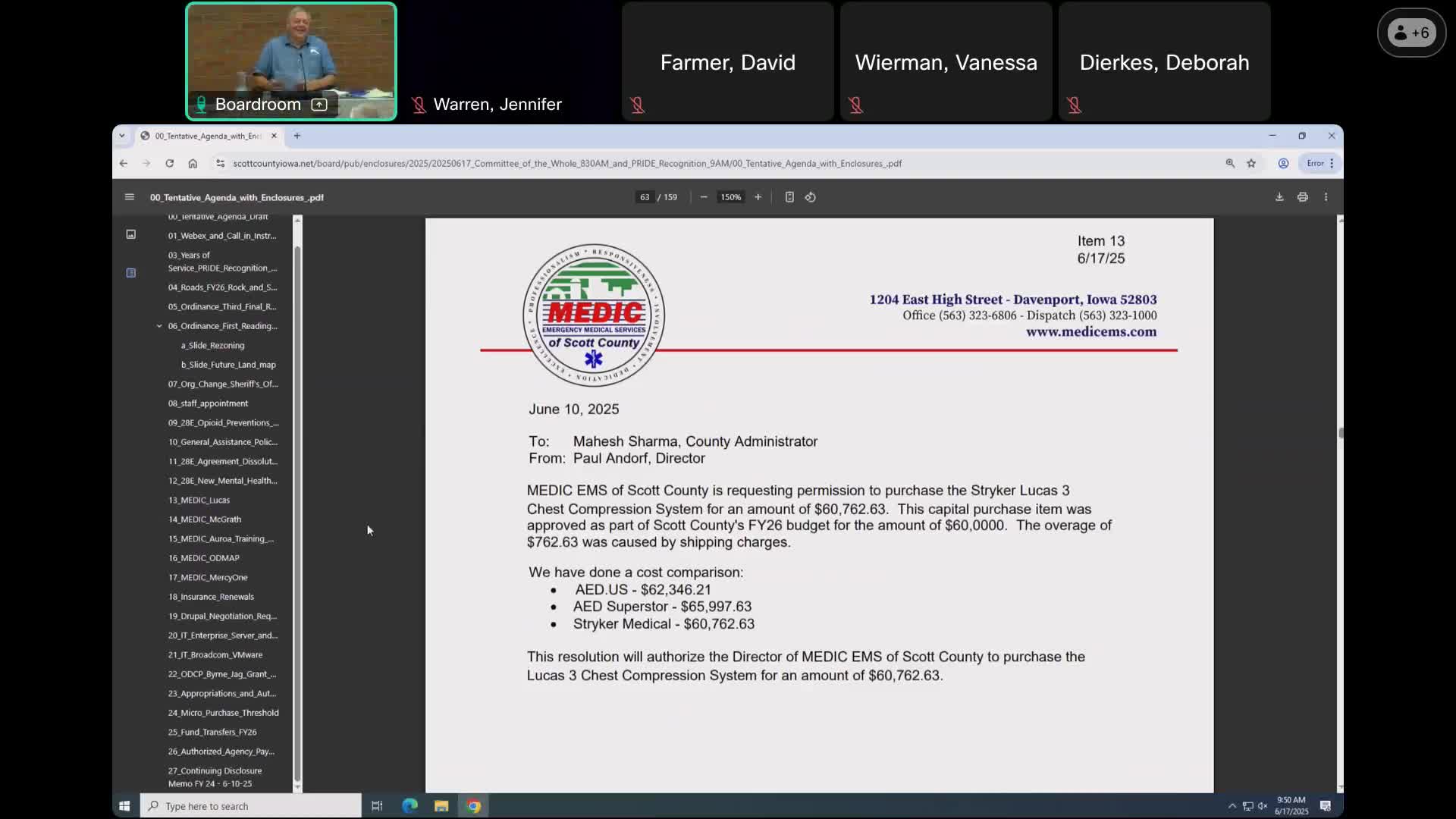 Scott County Medic seeks new EMS equipment, ODMAP participation and MercyOne extension