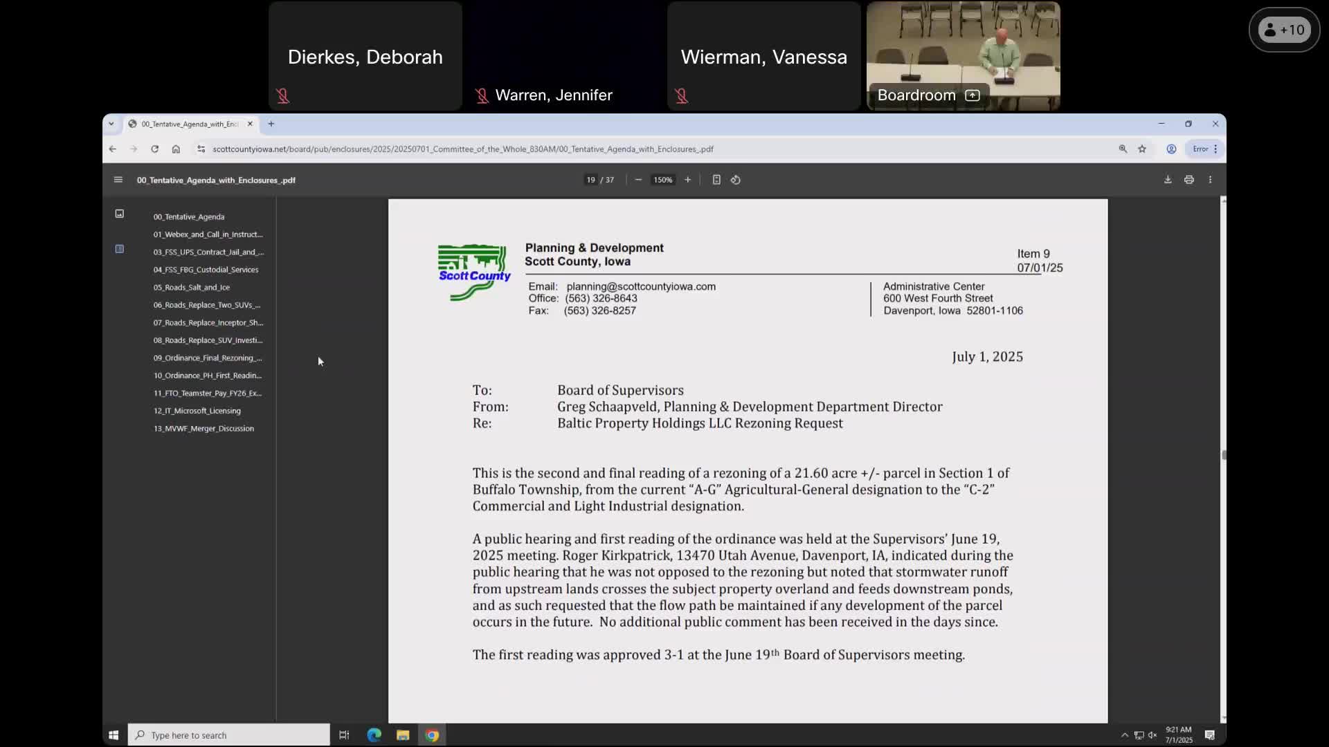 Planning staff present zoning cleanup and second reading of 21.6-acre commercial rezoning