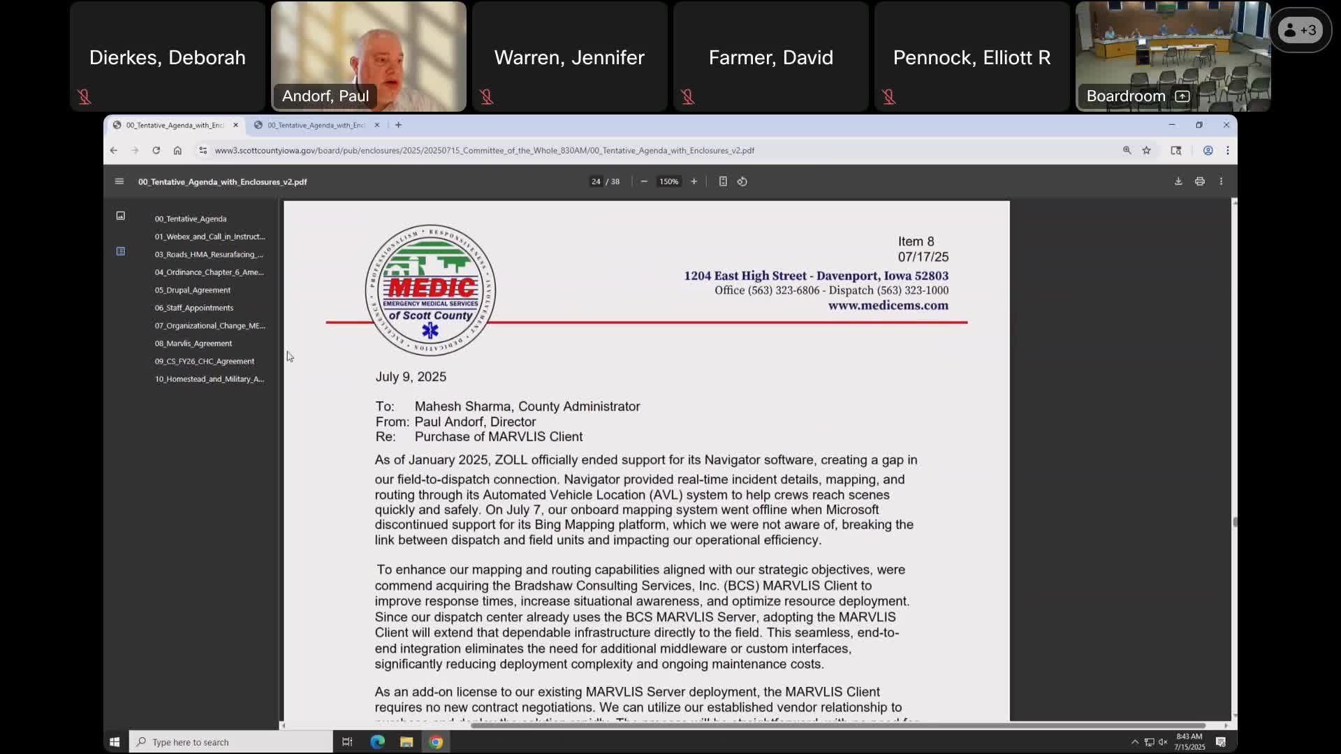 County to purchase additional dispatch mapping licenses after Microsoft ended Bing mapping support