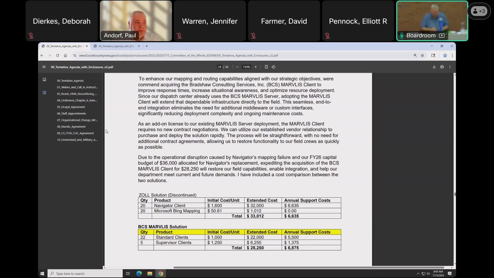 County reviews routine FY26 agreement with Community Health Care to fund sliding‑fee discounts