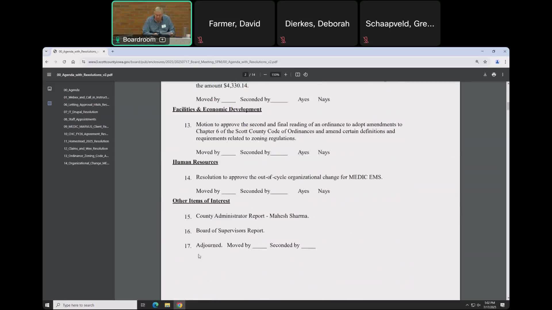 Scott County board adopts amendments to Chapter 6 zoning definitions and requirements