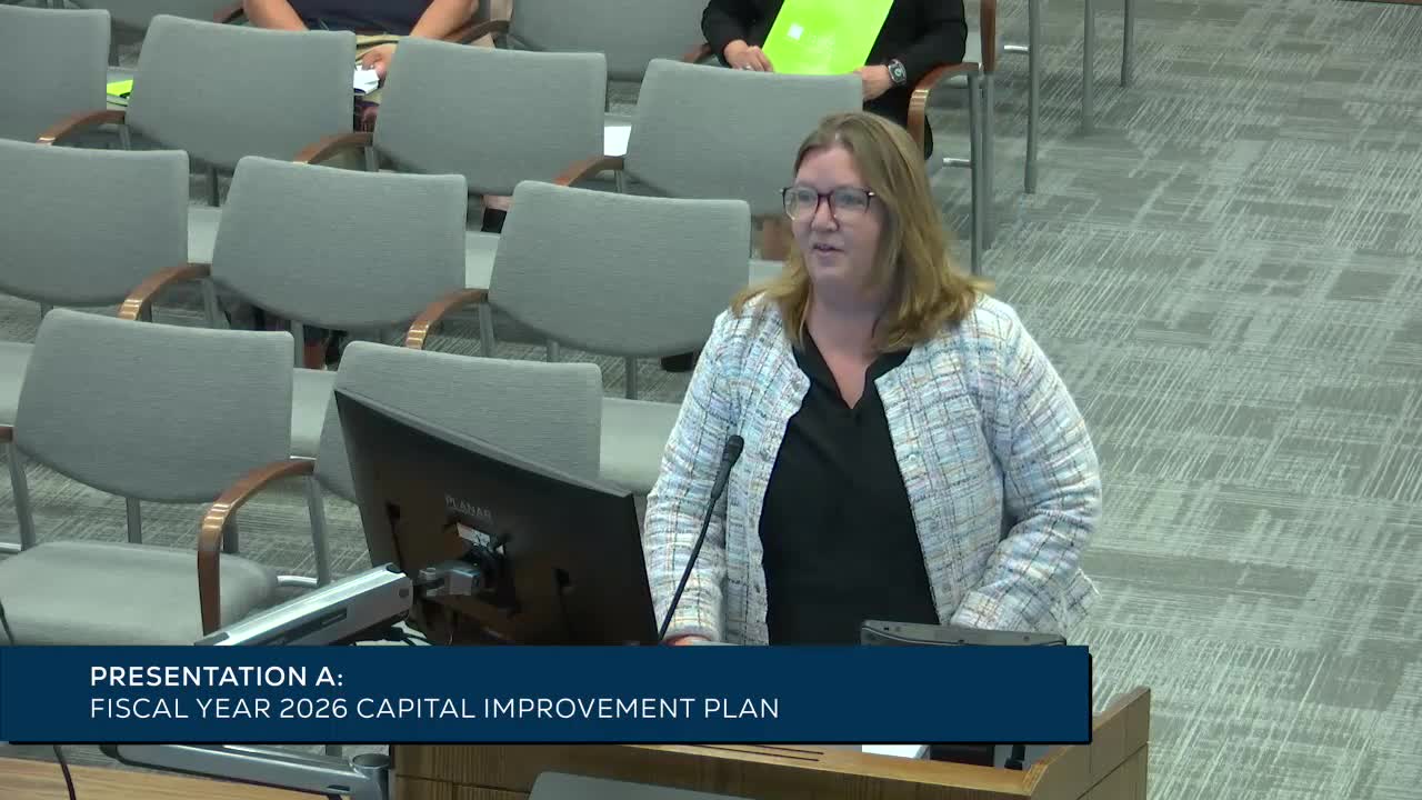City staff present FY2026 Capital Improvement Plan update; $353 million in funded projects listed