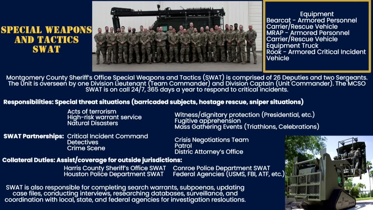 Montgomery County SWAT Team Showcases Technology and Bomb Squad Assets to Public