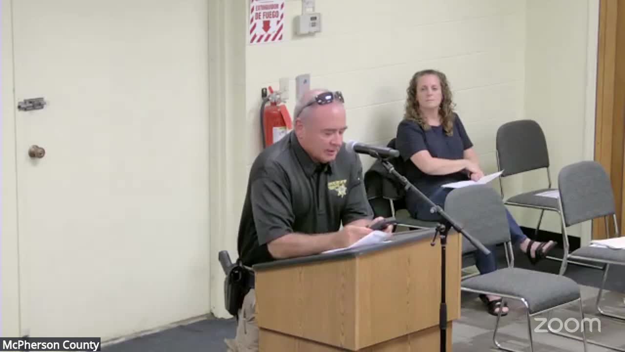 County official reports 43 inmates in McPherson County jail; commissioners offered condolences after neighboring county deputy's death